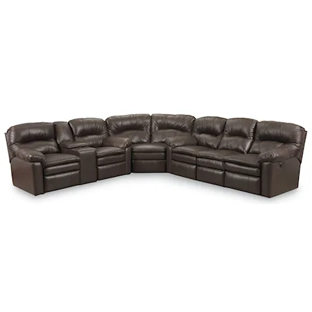 Quick Ship Reclining Sofa Sectional with Cupholders